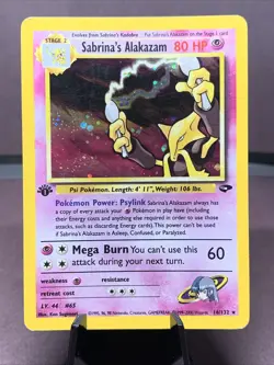Pokemon TCG 1st Edition Sabrina's Alakazam 16/132 Gym Challenge Holo VTG WOTC - Image 1