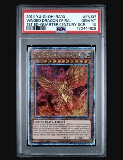 2024 YU-GI-OH RA03-QUARTER CENTURY BONANZA #EN137 THE WINGED DRAGON OF RA PSA 10 - Image 1