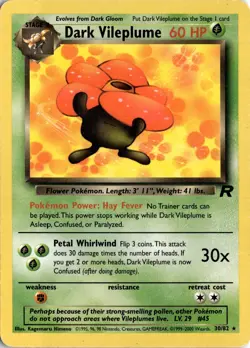 Dark Vileplume (30) 30/82 Team Rocket Pokemon Card TCG - Image 1