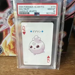 PSA 10 Igglybuff Pokemon Playing Cards Lugia Silver Poker 174 Queen of Hearts - Image 1