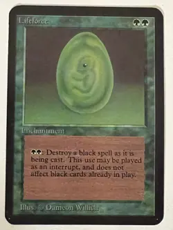 Magic the Gathering MTG Alpha Lifeforce NM- (Beta Bob) - Image 1