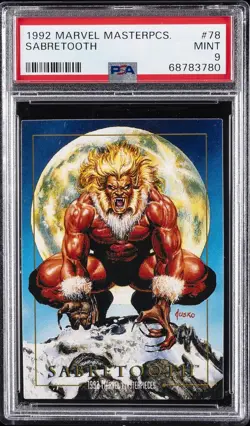 1992 MARVEL MASTERPIECES #78 SABRETOOTH PSA 9 - Image 1