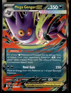 Mega Gengar ex 056/094 Double Rare Phantasmal Flames Pokemon Near Mint - Image 1