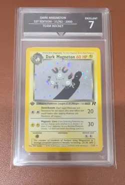 Dark Magneton 1st Edition 11/82 Team Rocket Pokemon Card Get Graded 7 Excellent - Image 1
