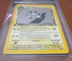 Dark Magneton 1st Edition 11/82 Team Rocket Pokemon Card Get Graded 7 Excellent - Image 2