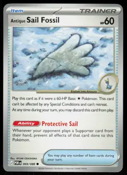 Antique Sail Fossil 069/088 Common Perfect Order Pokemon Near Mint - Image 1