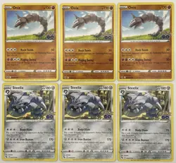 Onix 036/078 + Steelix 044/078 Pokemon GO 3 Complete Evolution Sets Pokemon TCG - Image 1