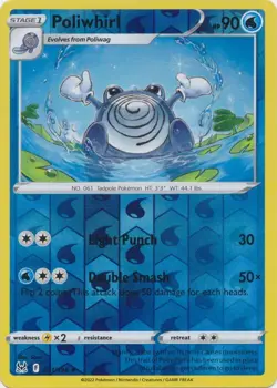 Reverse Holo Poliwhirl 031/196 Lost Origin Uncommon Pokemon TCG - Image 1
