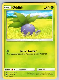 Oddish 4/147 Common Burning Shadows Pokemon Moderately Played - Image 1