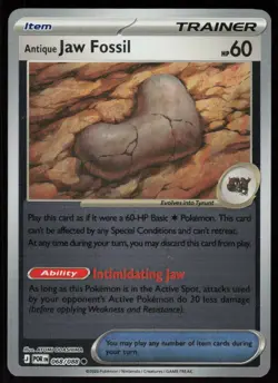 Antique Jaw Fossil 068/088 Common Perfect Order Pokemon Reverse Holo Near Mint - Image 1