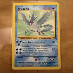 Pokemon Articuno 17/62 Fossil Unlimited Rare LP Gamefreak Nintendo WOTC - Image 1