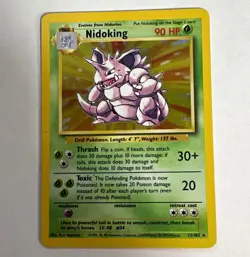 Pokemon TCG WotC Nidoking 11/102 Base Set Holo English Unlimited 1999 Vintage - Image 1