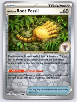 POKEMON ANTIQUE ROOT FOSSIL STELLAR CROWN 130/142 REVERSE HOLO NM A127 FREE S&H - Image 1