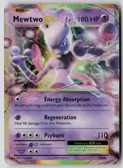 Mewtwo EX 52/108 Holo EX Rare Evolutions Pokemon DMG - Image 1