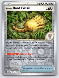 POKEMON ANTIQUE ROOT FOSSIL STELLAR CROWN 130/142 SCR REVERSE HOLO NM FREE S&H - Image 1