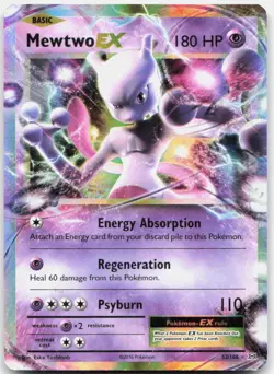Mewtwo EX 52/108 Holo EX Rare Evolutions Pokemon Heavily Played - Image 1