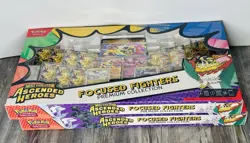 Set of Two Pokemon Ascended Heroes Focused Fighters Premium Collection 28 Packs - Image 3