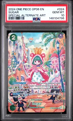 2024 ONE PIECE OP06 WINGS OF THE CAPTAIN SPECIAL ALT ART 024 SUGAR PSA 10 SP - Image 1