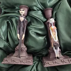 Nightmare Before Christmas Disney Store Excl Jack & Sally Candlestick Holder - Image 1