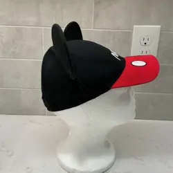 Disney Mickey Mouse Ears Snapback Baseball Cap Hat Adult Unisex Black Red - Image 2