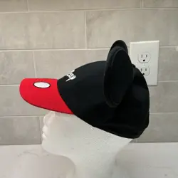 Disney Mickey Mouse Ears Snapback Baseball Cap Hat Adult Unisex Black Red - Image 4