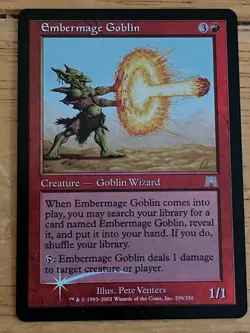 MTG Embermage Goblin Onslaught Foil Near Mint Condition - Image 1