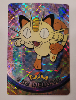 Meowth #52 Vintage 90's Topps Prism Vending Sticker Card NM/MINT - Image 1