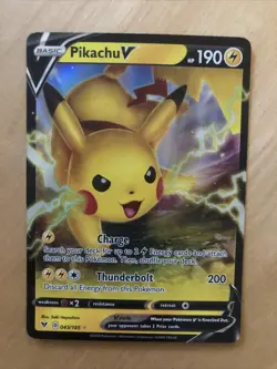 Pikachu V Holo Ultra Rare Pokemon TCG Card 043/185 - Image 1