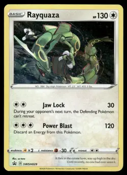 Pokemon Cards Rayquaza SWSH029 Sword & Shield Promo Holo Promo NM - Image 1