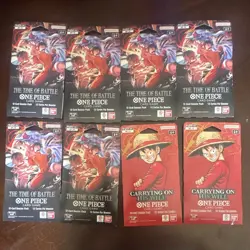 Bandai One Piece Card Game 8 Booster Packs The Time of Battle English 12 Cards - Image 1