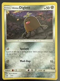 Alolan Diglett #9/12 McDonald's Promos 2017 Promo Holo Pokemon Card MP - Image 1