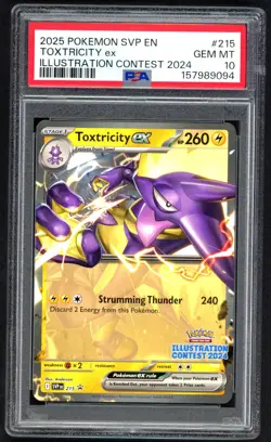 Pokemon Card - PSA 10 Toxtricity 215 Illustration Contest 2024 Black Star Promo - Image 1