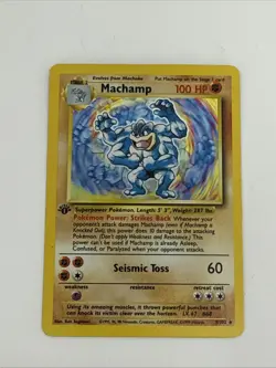 1st Edition Machamp 8/102 Base Set Holo Rare Vintage 1999 Pokemon Card - Image 1