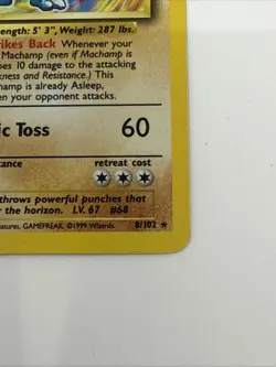 1st Edition Machamp 8/102 Base Set Holo Rare Vintage 1999 Pokemon Card - Image 5