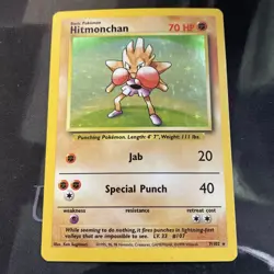 Hitmonchan 7/102 Base Set Holo Rare Pokemon Card Fighting MP Condition - Image 1