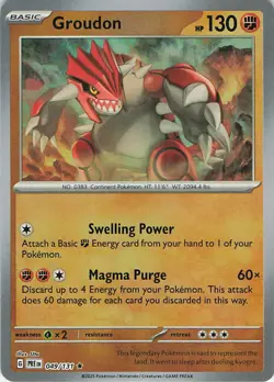 Groudon (Master Ball Pattern) 049/131 Rare Prismatic Evolutions Pokemon Holo NM - Image 1