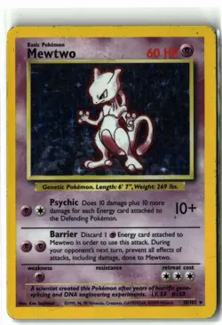 1999 Mewtwo ⭐ 10/102 Holo Rare Base Set Unlimited WOTC Vintage Pokemon MP/HP - Image 1