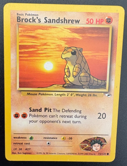 Pokemon TCG Brock’s Sandshrew 72/132 Gym Heroes Regular LP - Image 1