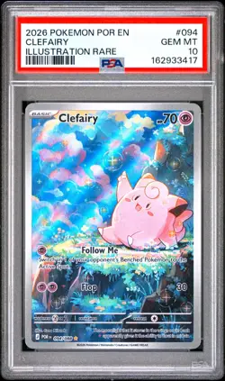 2026 POKEMON POR EN-PERFECT ORDER ILLUSTRATION RARE #094 CLEFAIRY PSA 10 - Image 1