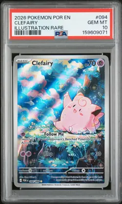 2026 POKEMON POR EN-PERFECT ORDER ILLUSTRATION RARE #094 CLEFAIRY PSA 10 - Image 3