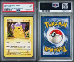 1999 POKEMON GAME 58 PIKACHU 1ST EDITION-RED CHEEKS - PSA 9 MINT - Image 3