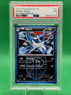 2013 POKEMON BLACK & WHITE PLASMA FREEZE #67 ABSOL-HOLO PSA 7 - Image 1
