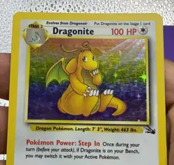 Dragonite Pokemon Fossil 4/62 HOLO RARE LP - Image 2