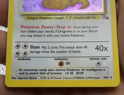 Dragonite Pokemon Fossil 4/62 HOLO RARE LP - Image 3