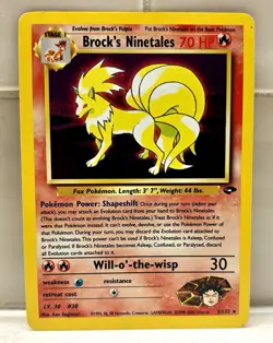 Pokemon TCG Brock's Ninetales 3/132 Gym Challenge Holo Rare Unlimited LP - Image 1