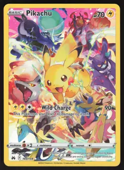Pokemon Pikachu (Secret) Secret Rare 160/159 SWSH: Crown Zenith Holofoil NM - Image 1