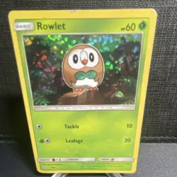 Pokemon TCG Rowlet McDonald's 2017 1/12 Holo Promo English Basic HP 60 - Image 1