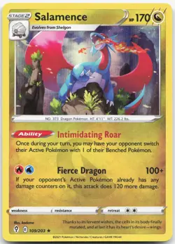SALAMENCE 109/203 Evolving Skies Pokemon Rare Holo Near Mint - Image 1