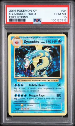 PSA 10 2016 Pokemon Xy Evolutions #34 Gyarados Holo GEM MT - Image 1