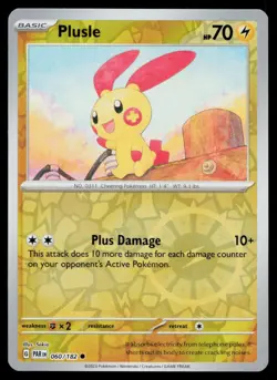 Plusle Common Reverse Holo Paradox Rift PAR 060/182 Pokemon NM 2023 - Image 1